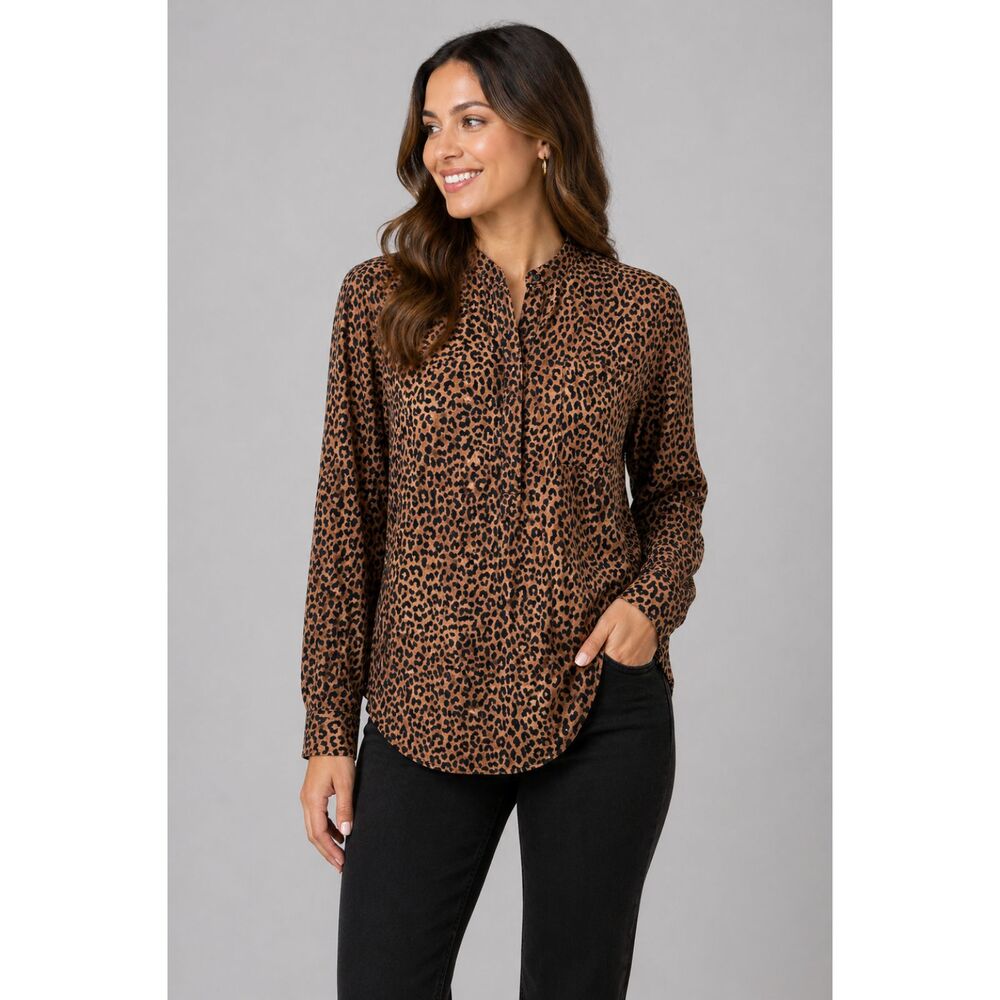 New Lands’ End Animal Print Shirt Long Sleeve LP